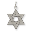 14K White Gold Laser Designed Star of David Charm