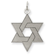 14K White Gold Laser Designed Star of David Charm
