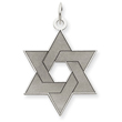 14K White Gold Laser Designed Star of David Charm