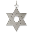 14K White Gold Laser Designed Star of David Charm