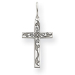 14K White Gold Laser Designed Cross Charm