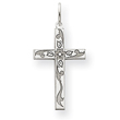14K White Gold Laser Designed Cross Charm
