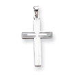 14K White Gold Solid Cross Pendant