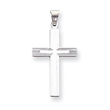 14K White Gold Solid Cross Pendant