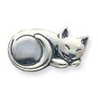 Sterling Silver Antiqued Sleeping Cat Pin