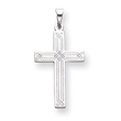 14k White Gold Solid Cross Pendant