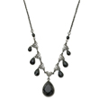 Black-Plated Faceted Jet Bead Multi Teardrop 16" Necklace