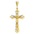 14K Gold Satin & Diamond-Cut Crucifix Pendant