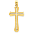 14K Gold Diamond -Cut & Satin Cross Pendant