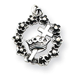 Sterling Silver Cross Crown & Wreath Charm
