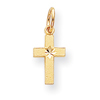 14K Gold Tiny Cross Charm