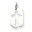 Sterling Silver Dog Tag Cross Charm