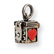 Sterling Silver Enameled Heart Prayer Box Charm