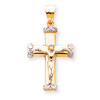 14K Two-Tone Gold Crucifix Pendant