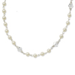 Silver-Tone Cultura Glass Pearl Crystal Strand 15.5"Necklace