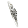 Silver-Tone Crystal Medallion Hinged 7.25" Bracelet