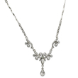 Silver-Tone Swarovski Crystals Teardrop 15" Necklace