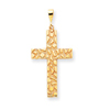 14K Gold Nugget Style Cross Pendant