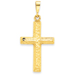 14K Gold Diamond-cut Cross Charm