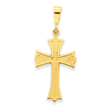 14K Gold Fleur De Lis Cross Pendant