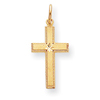 14K Gold Diamond Cut Cross Pendant