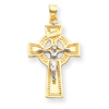 14K Two-Tone Gold INRI Celtic Crucifix Pendant