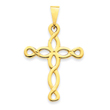14K Gold Polished Cross Pendant