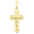 14K Gold Polished Crucifix Pendant
