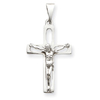 14K White Gold Crucifix Pendant
