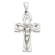 14K White Gold Polished Crucifix Pendant