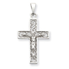 14K White Gold Crucifix Pendant