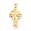 14K Gold Diamond-Cut Celtic Cross Pendant
