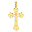 14K Gold Diamond -Cut Cross Pendant