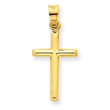 14K Gold Polished Hollow Cross Pendant
