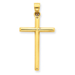 14K Gold Polished Hollow Cross Pendant