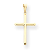 14K Gold 3-D Hollow Cross Pendant