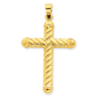 14K Gold Hollow Cross Pendant
