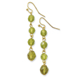 Gold-Tone Olivine Crystal Beaded Dangle Earrings