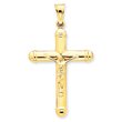 14K Gold Reversible Crucifix /Cross Pendant
