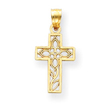 14K Gold Diamond-Cut Filigree Cross Pendant