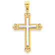 14K Two-Tone Gold Cross Pendant