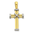 14K Two-Tone Fancy Cross Pendant