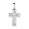 14K White Gold Thorn Cross Pendant