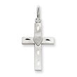 14K White Gold Diamond-Cut Latin Cross Charm