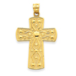 14K Gold Cross With Serenity Prayer Pendant