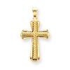 14K Gold Twisted Cross Pendant