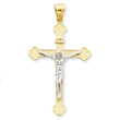 14K Two-Tone INRI Crucifix Pendant