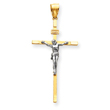 14K Two-Tone Gold Crucifix Pendant