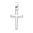 14K  White Gold Hollow Cross Pendant