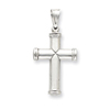 14K White Gold Hollow Cross Pendant